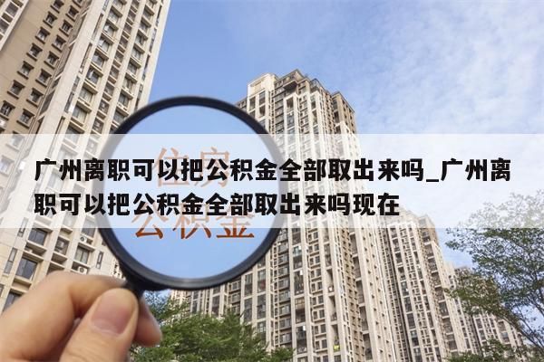 广州离职可以把公积金全部取出来吗_广州离职可以把公积金全部取出来吗现在